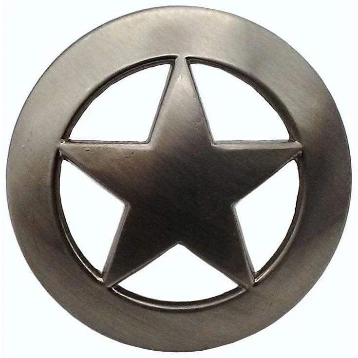 Sheriff Star Knob, Satin Nickel